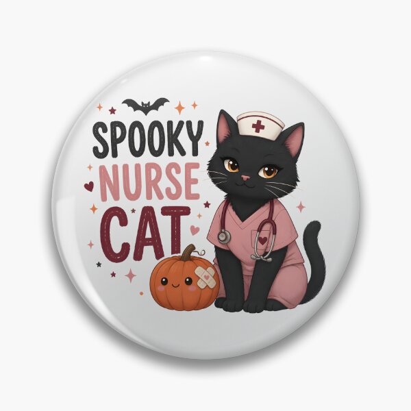 Item preview, Spooky Nurse Cat Black Cat Halloween Medical designed and sold by OliviaHayesArt.