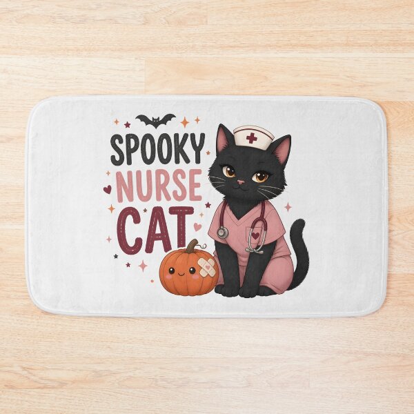 Item preview, Spooky Nurse Cat Black Cat Halloween Medical designed and sold by OliviaHayesArt.