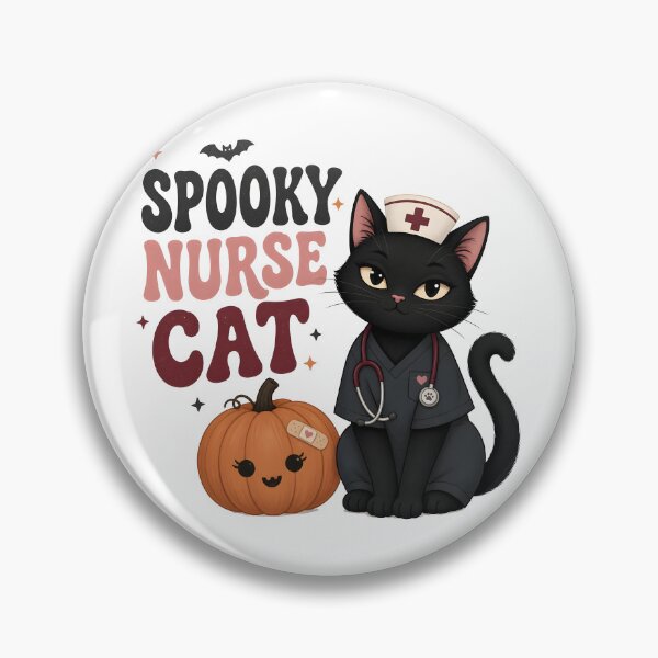 Item preview, Spooky Nurse Black Cat Kitty Halloween designed and sold by OliviaHayesArt.