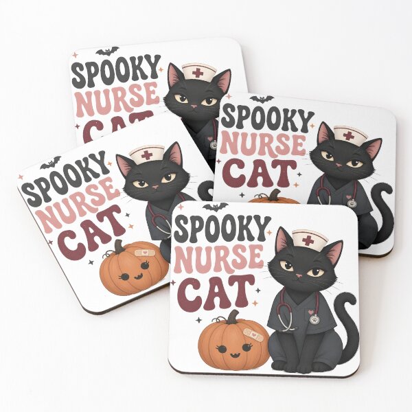 Item preview, Spooky Nurse Black Cat Kitty Halloween designed and sold by OliviaHayesArt.