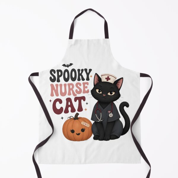 Item preview, Spooky Nurse Black Cat Kitty Halloween designed and sold by OliviaHayesArt.