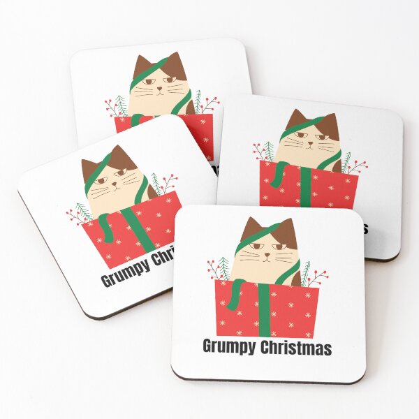 Item preview, Grumpy Christmas - Funny Cat in Gift Box designed and sold by walbayzon.