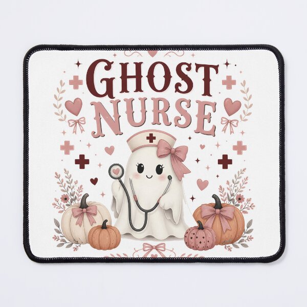 Item preview, Ghost Nurse Floral Autumn Spooky Healthcare designed and sold by OliviaHayesArt.
