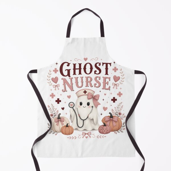 Item preview, Ghost Nurse Floral Autumn Spooky Healthcare designed and sold by OliviaHayesArt.