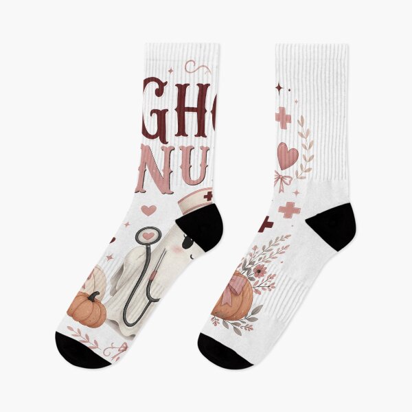 Item preview, Ghost Nurse Floral Autumn Spooky Healthcare designed and sold by OliviaHayesArt.