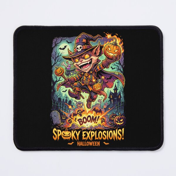 Item preview, Spooky Explosions Halloween Witch Cat Mad Bomber Boom! designed and sold by CuteKats.