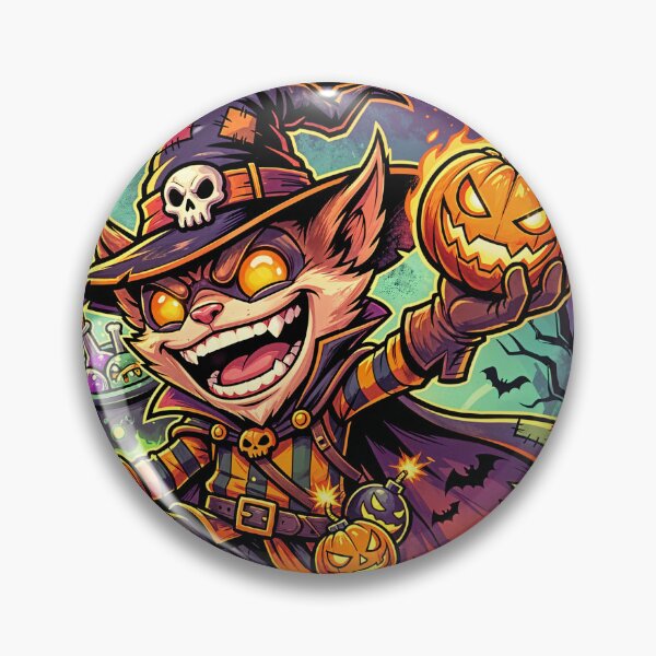 Item preview, Spooky Explosions Halloween Witch Cat Mad Bomber Boom! designed and sold by CuteKats.