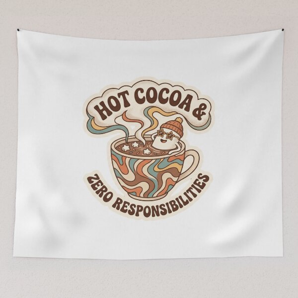 Item preview, Hot Cocoa & Zero Responsibilities Retro Funny Marshmallow designed and sold by DrMerlin.