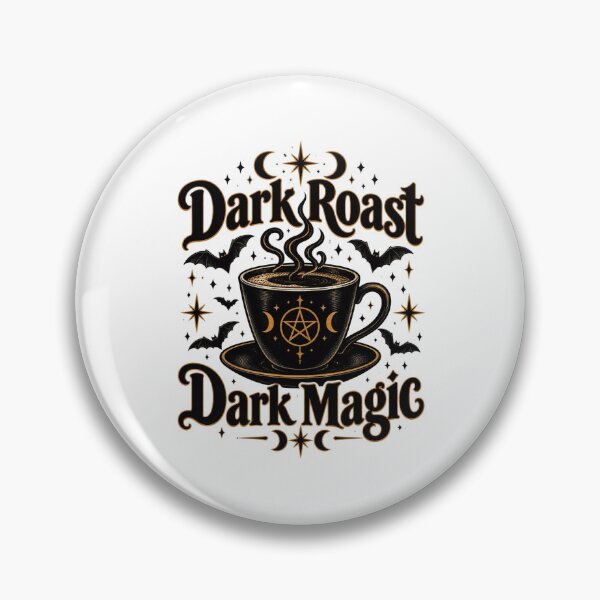 Item preview, Dark Roast Dark Magic – Witchy Coffee Cup Celestial Bats designed and sold by Neon Bones Studio.