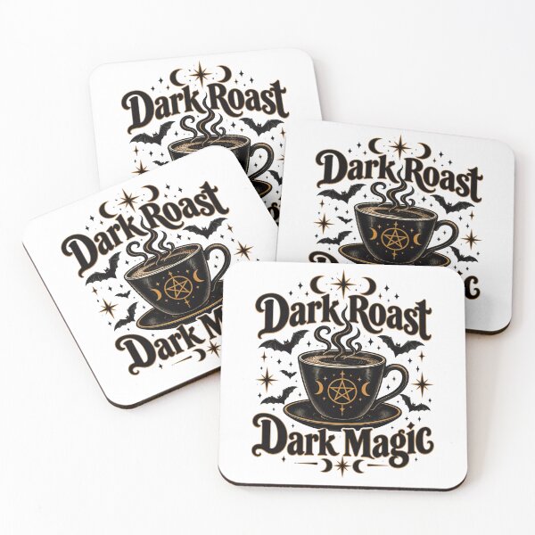 Item preview, Dark Roast Dark Magic – Witchy Coffee Cup Celestial Bats designed and sold by Neon Bones Studio.
