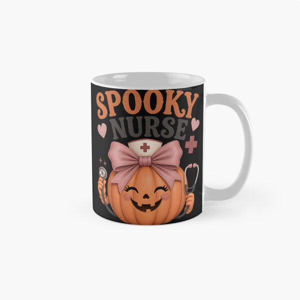 Item preview, Spooky Nurse Pumpkin Bow Fall Healthcare designed and sold by OliviaHayesArt.