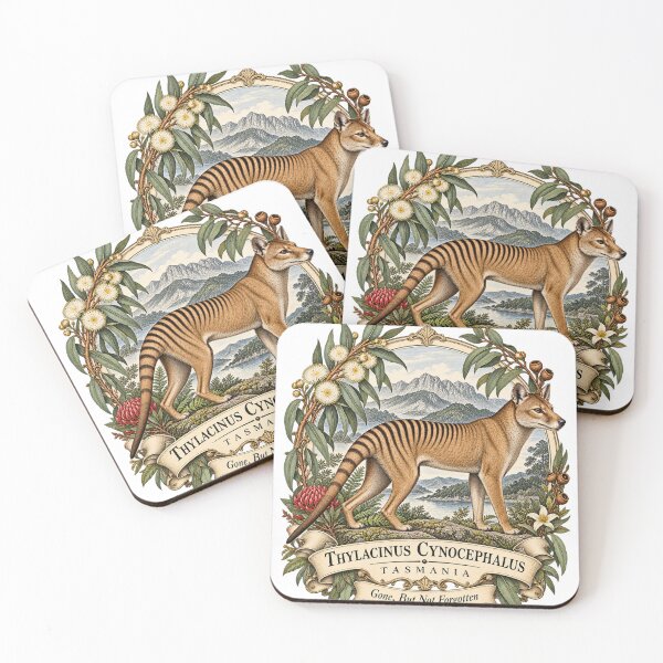Item preview, Tasmanian Tiger — Thylacine Vintage Natural History Illustration designed and sold by Past in Threads.