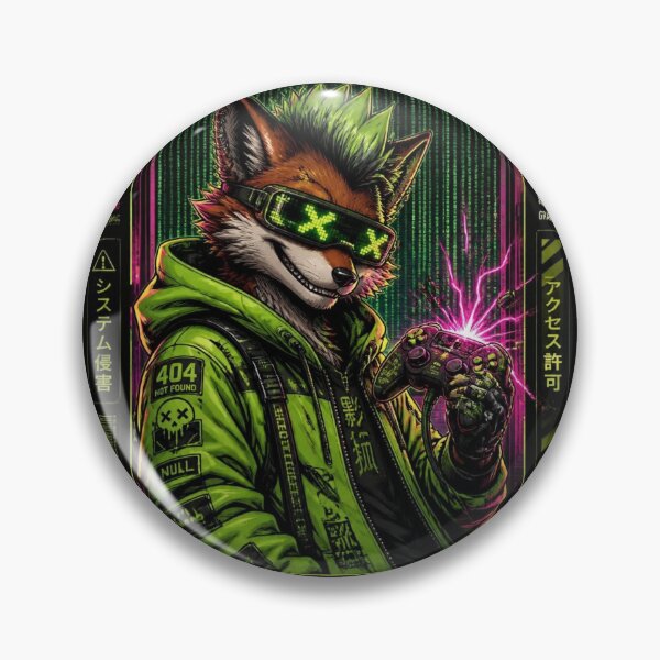 Item preview, Funny Cyberpunk Fox Hacker Feature Gamer Graphic designed and sold by LazyDayzCo.