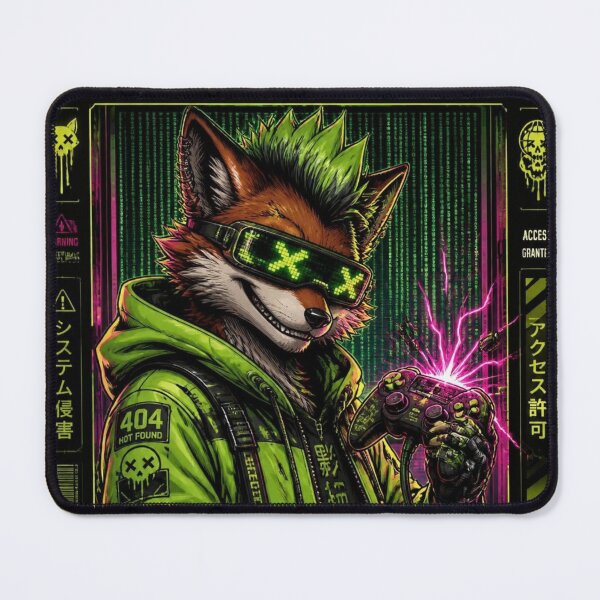 Item preview, Funny Cyberpunk Fox Hacker Feature Gamer Graphic designed and sold by LazyDayzCo.