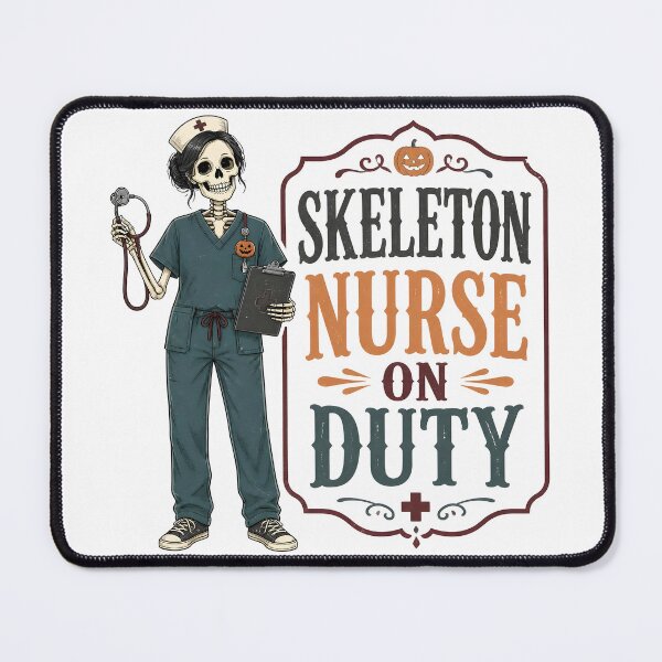Item preview, Skeleton Nurse On Duty Spooky Hospital Worker designed and sold by OliviaHayesArt.