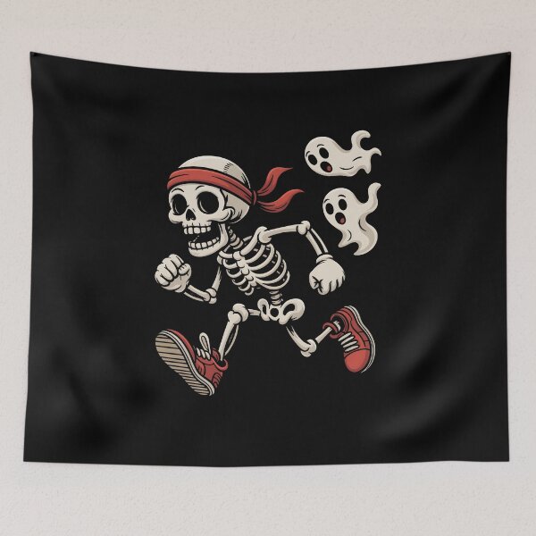 Item preview, Funny Skeleton Running Halloween Ghosts Design designed and sold by limanol.