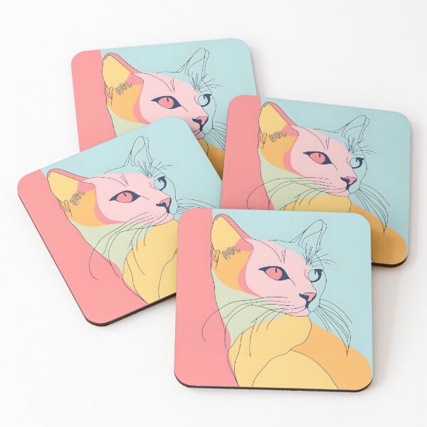 Item preview, Pink Line Art Cat Portrait designed and sold by Purrista Studio.