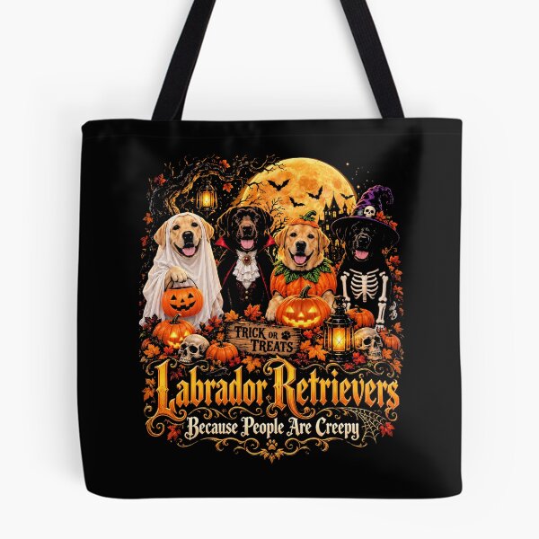 Item preview, Halloween Labrador Retrievers Trick or Treat Because People Are Creepy designed and sold by ArcaneArtistry.