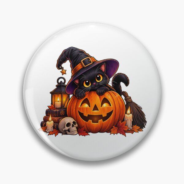 Item preview, Cute Black Cat Witch Halloween Pumpkin designed and sold by grand-shop1.