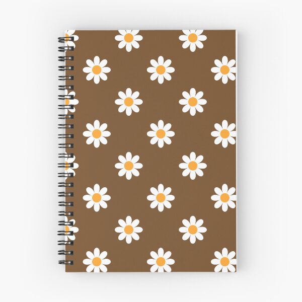 Item preview, Retro Ditsy Daisy in Brown and Saffron Orange designed and sold by YesterdayColl.
