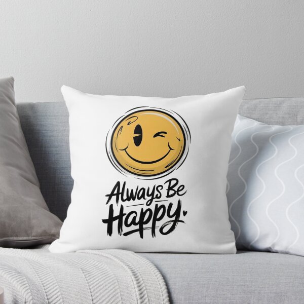 Item preview, Always Be Happy Smiley Face Inspirational Positive Quote designed and sold by Kruti Collection.