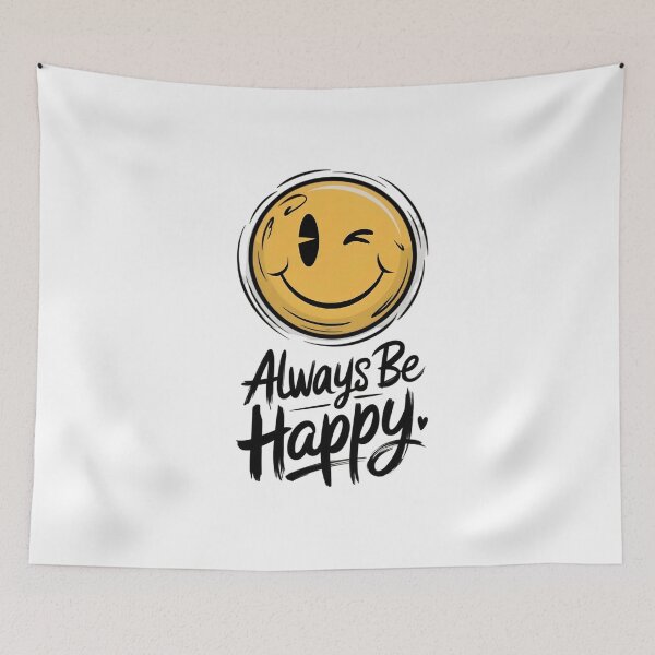 Item preview, Always Be Happy Smiley Face Inspirational Positive Quote designed and sold by Kruti Collection.