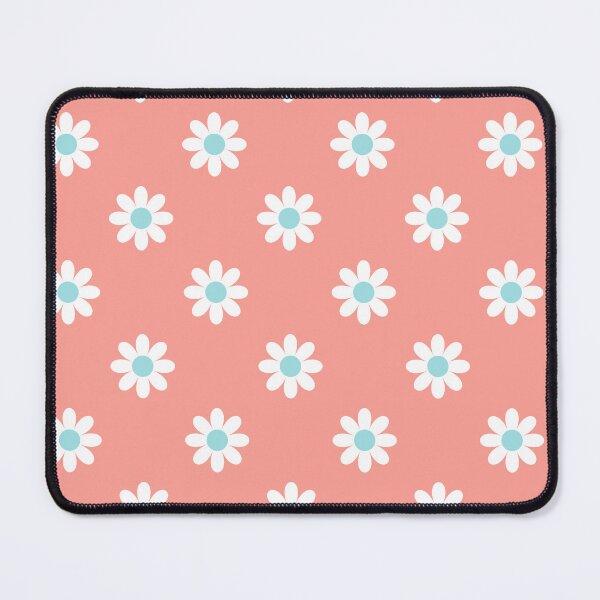 Item preview, Retro Ditsy Daisy in Peachy Pink and Baby Blue designed and sold by YesterdayColl.