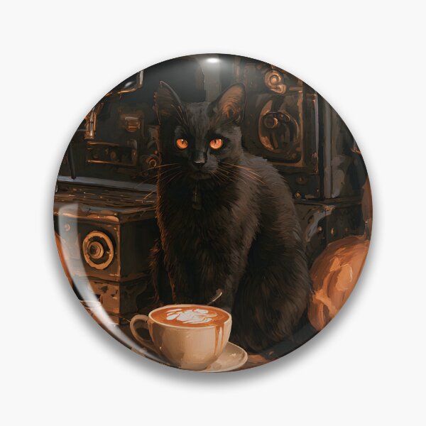 Item preview, Black Cat in a Candlelit Halloween Cafe designed and sold by Purrista Studio.