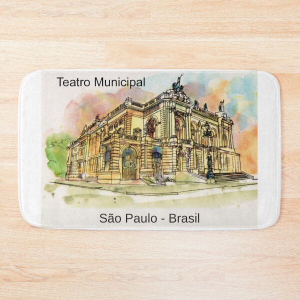 Item preview, Teatro Municipal Sao Paulo - Opera House Watercolor Sketch Brazil designed and sold by Sampa In Focus.