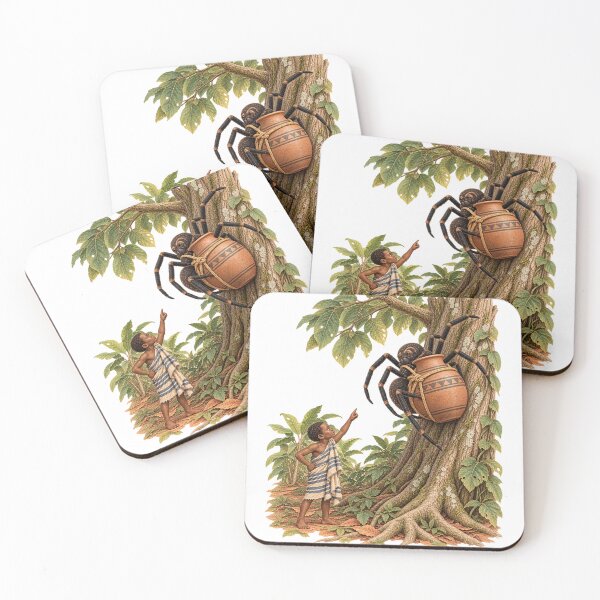 Item preview, Anansi and the Pot of Wisdom — Akan Folk Tale Art designed and sold by Larkfound Studio.
