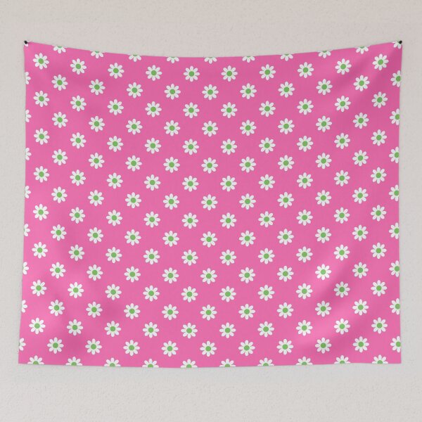 Item preview, Retro Ditsy Daisy in Bubblegum Pink and Apple Green designed and sold by YesterdayColl.