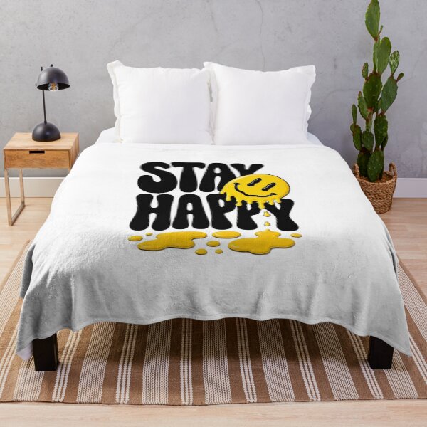 Item preview, Stay Happy Melting Smiley Face Positive Vibes designed and sold by Kruti Collection.