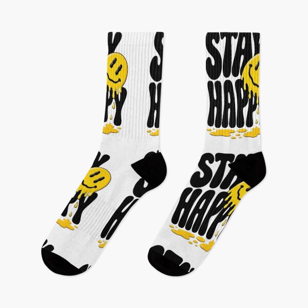 Item preview, Stay Happy Melting Smiley Face Positive Vibes designed and sold by Kruti Collection.