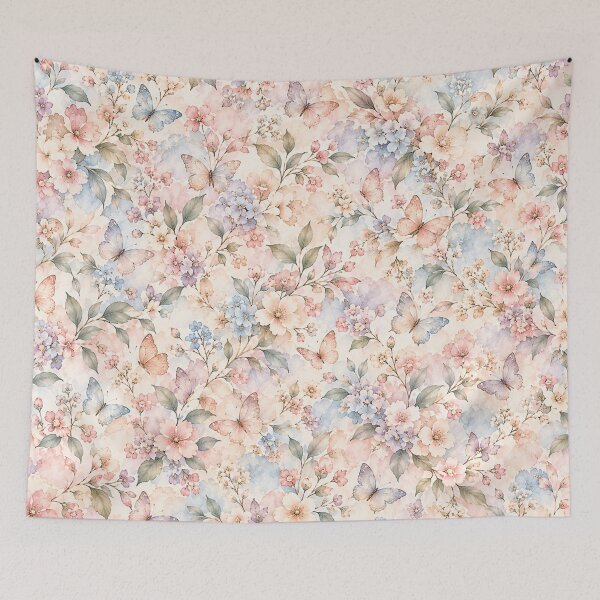Item preview, Ethereal Butterfly Garden – Pastel Watercolor Floral Pattern designed and sold by HO•Designs.