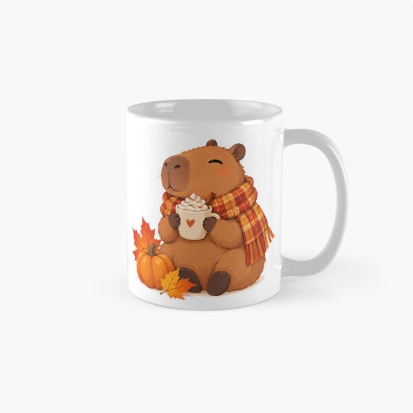 Item preview, Cute Capybara Pumpkin Spice Latte Autumn Vibes designed and sold by CorgiCoffeeHub.