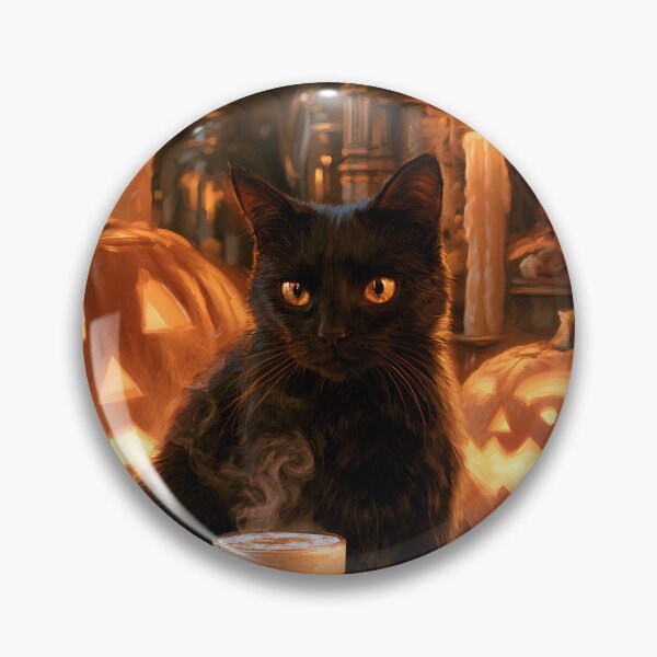 Item preview, Black Cat and Pumpkin Spice Latte designed and sold by Purrista Studio.