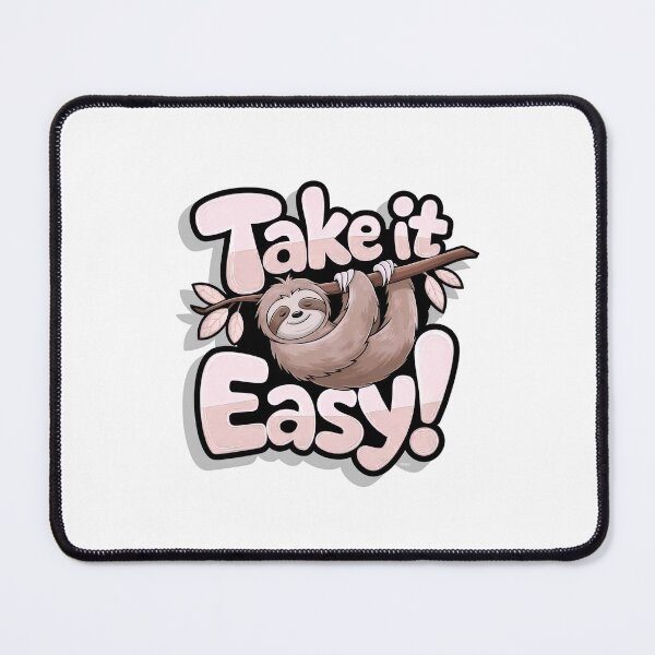Item preview, Take It Easy Sloth Hanging on Branch Cute Relaxing Quote designed and sold by Kruti Collection.