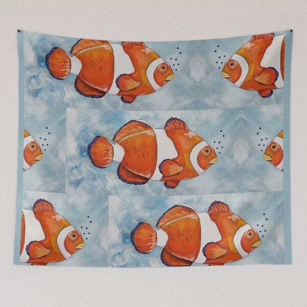 Item preview, The Clown Fish Tropical ClownFish Beachy Beach Coastal Art designed and sold by Sharon Cummings Art.