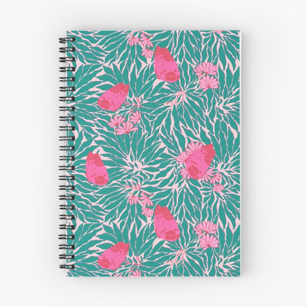 Item preview, Butterfly + Daisy Floral in Mint + Pink designed and sold by YesterdayColl.