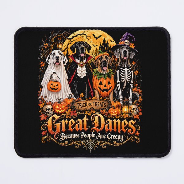 Item preview, Best Seller Great Danes’ Haunted Halloween Gathering Funny Vintage Retro Style designed and sold by ArcaneArtistry.