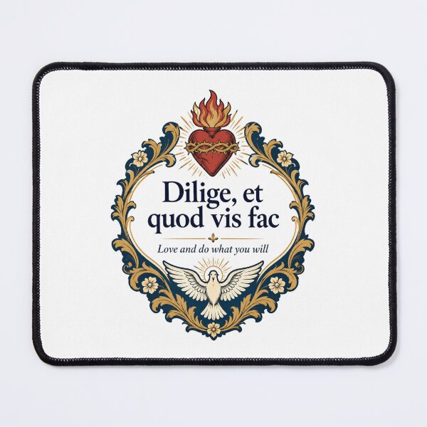 Item preview, Sacred Heart Dilige Et Quod Vis Fac Latin Quote Emblem designed and sold by QCena.