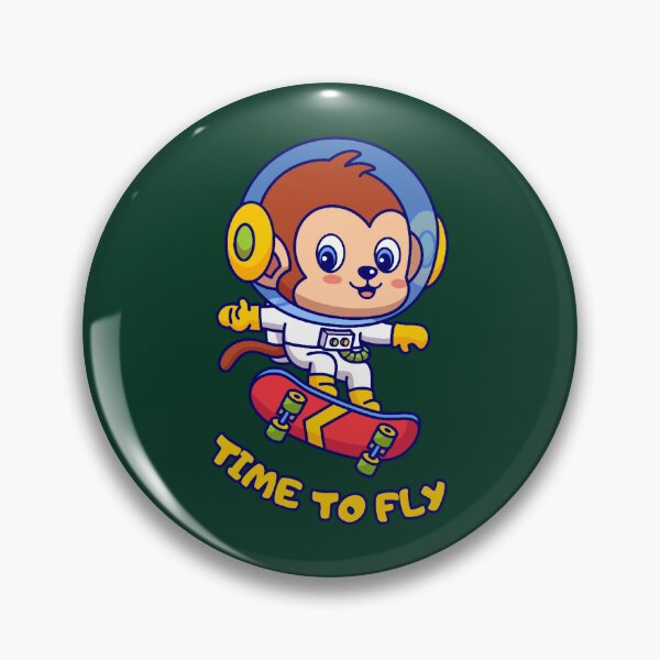 Item preview, a monkey in an astronaut suit on a flying skateboard Active  designed and sold by PoppyIslandShop.