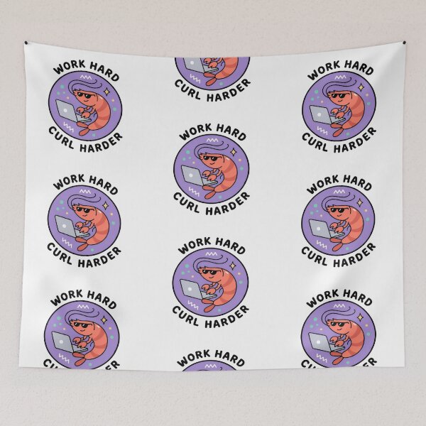 Item preview, Funny Shrimp Work Hard Curl Harder - Office Humor Gift designed and sold by wingoo22.
