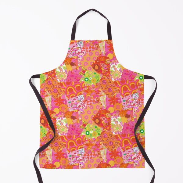 Item preview, Retro Patchwork Cheater Quilt in Pink + Orange designed and sold by YesterdayColl.