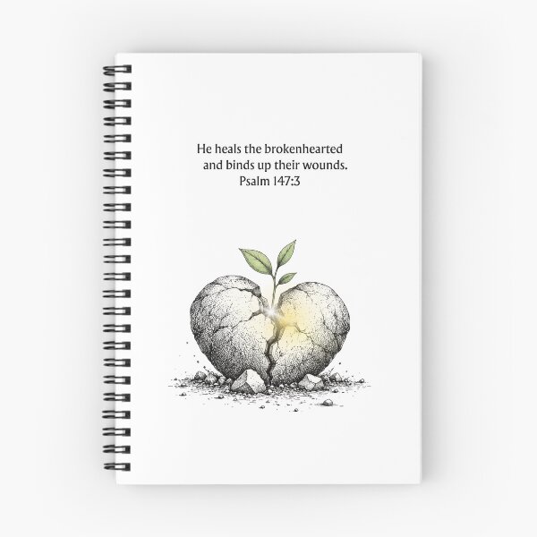 Item preview, He Heals The Brokenhearted - Psalm 147:3 designed and sold by QuietBibleLines.