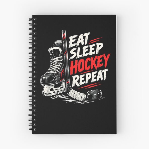 Item preview, Eat Sleep Hockey Repeat Retro Ice Skating designed and sold by Moizento.