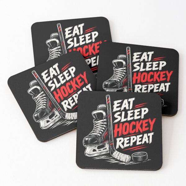 Item preview, Eat Sleep Hockey Repeat Retro Ice Skating designed and sold by Moizento.