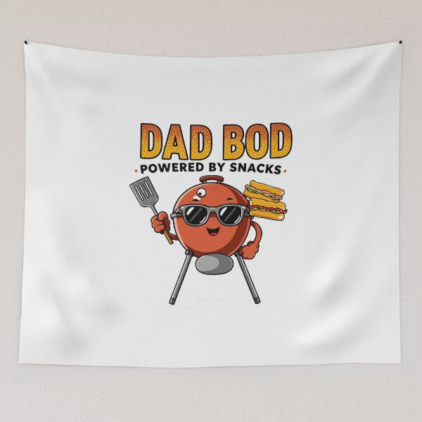 Item preview, Dad Bod Powered By Snacks Funny BBQ Dad designed and sold by Stupid Shirts.