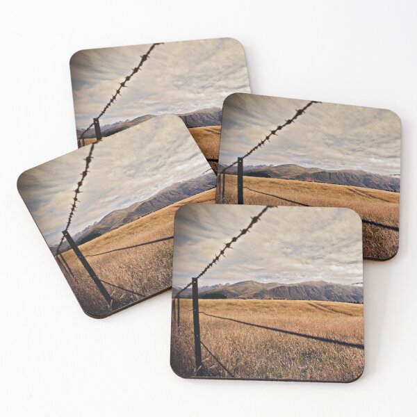 Item preview, Mackenzie Country Barbed Wire Landscape — Golden Tussock, New Zealand designed and sold by kornkobart.