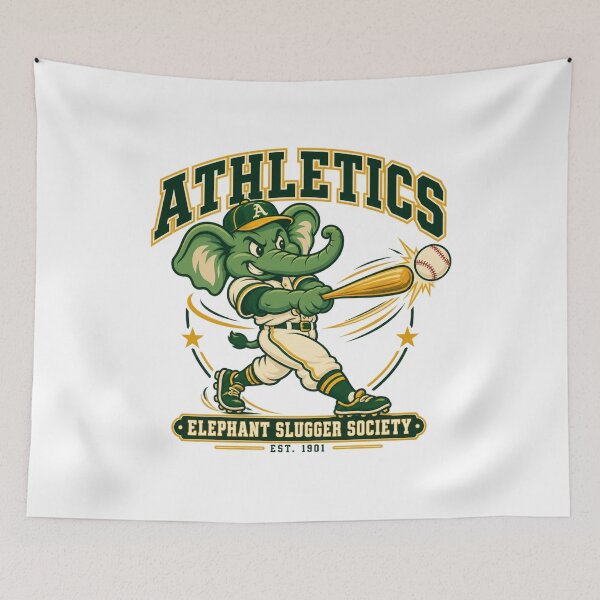 Item preview, Athletics Elephant Slugger Baseball Mascot designed and sold by Dresut.